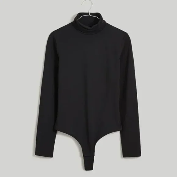 Madewell Turtleneck Bodysuit True Black - Picture 4 of 7